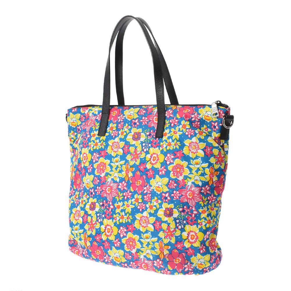 PRADA Floral Flower Multicolor Nylon Tote Bag - Picture 2 of 11